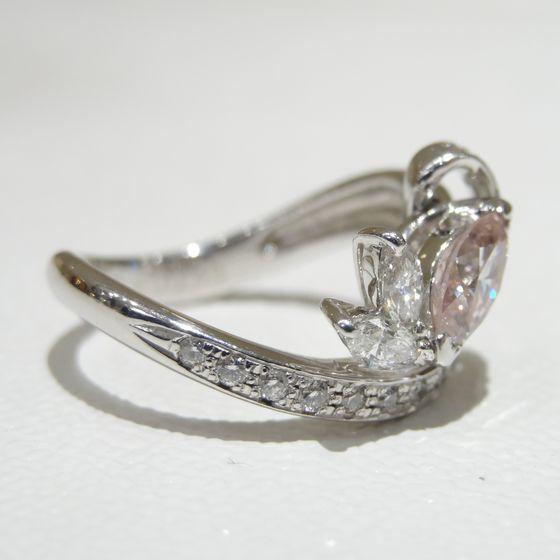 Pt ピンクダイヤモンド リング 0.761ct F6681 ダイヤモンドリング 高級 ダイヤモンドジュエリー 送料無料の画像