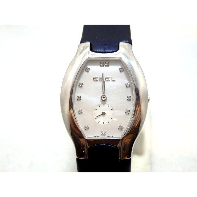 EBEL エベル ベルーガ 13Pダイヤ トノー シェル文字盤 腕時計 シルバー  