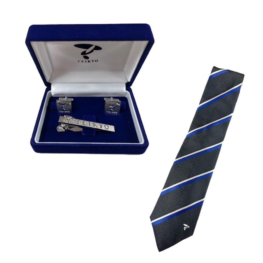 TEIKYOカフス・タイピン・ネクタイセット チャコールグレー : 帝京