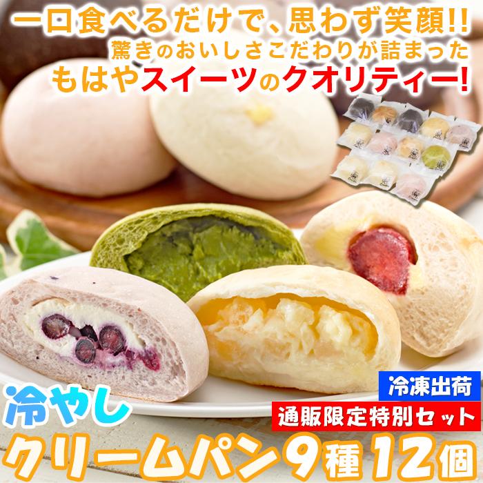 冷やしクリームパン9種12個セット 冷凍 スイーツ 送料無料｜teinei-m