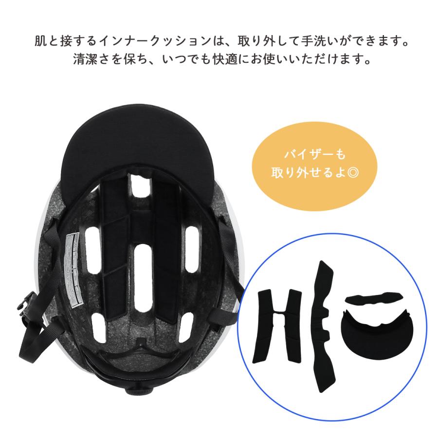 HEAD TEAMSL ヘルメット、ホワイト/ブラックXS-S 52-55 cm TEITO 大人用 SG規格 ツバ付き 自転車ヘルメット JH52 55-60cm SG