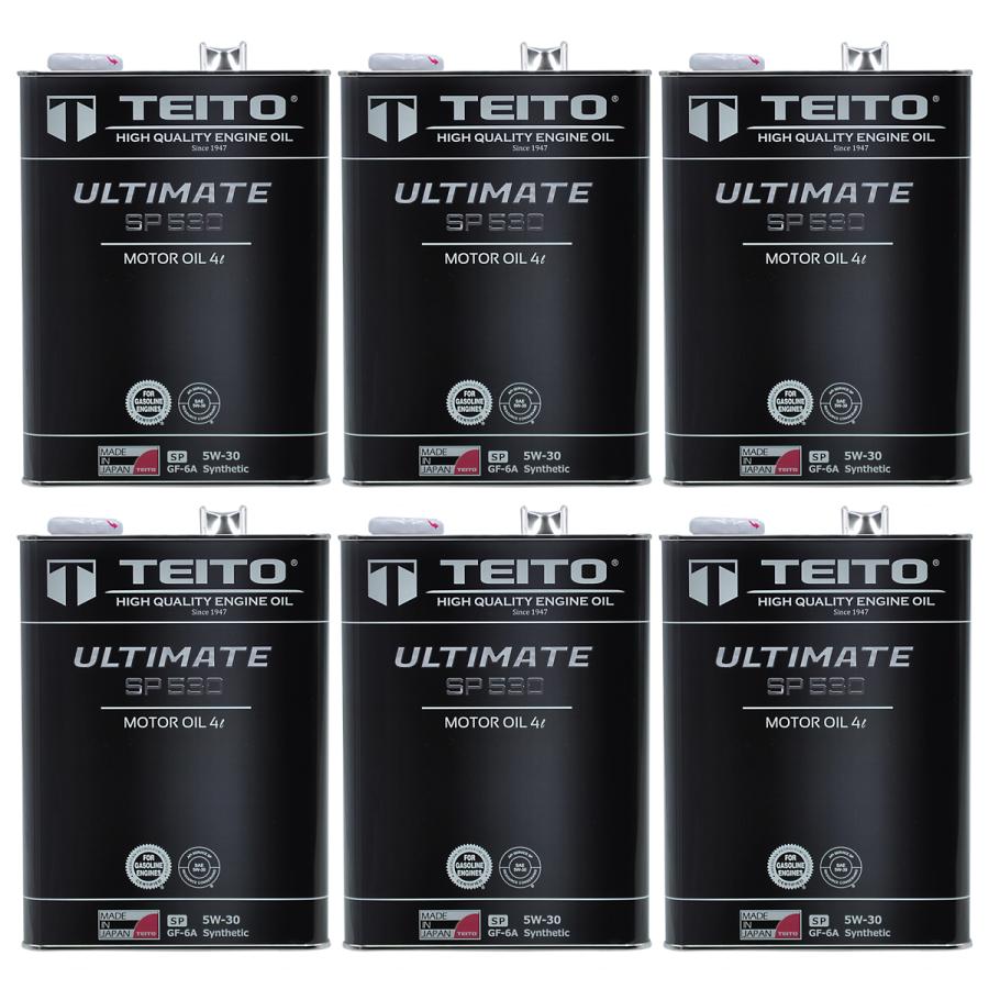 TEITO 6本セット エンジンオイル 4L 5W-30 4573512810086 ガソリン車 