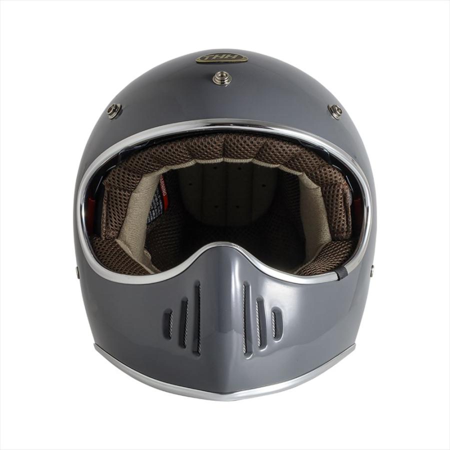 THH 最新モデルTHH TT-03 グレー レトロ フルフェイス ヘルメット