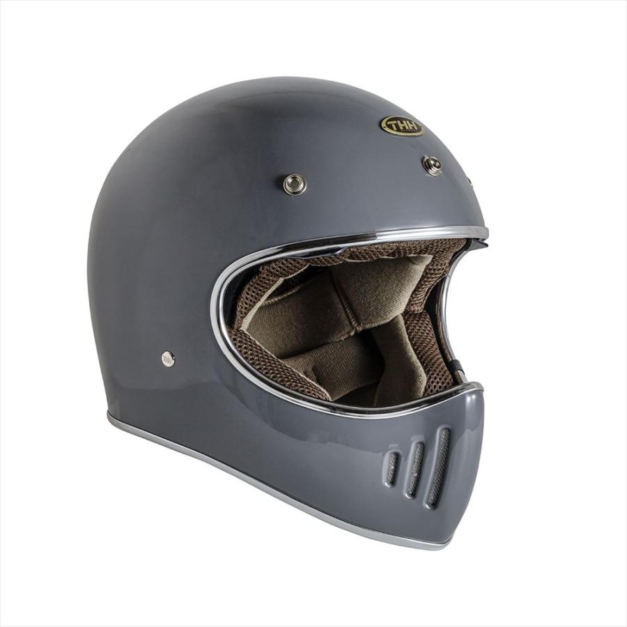 THH 最新モデルTHH TT-03 グレー レトロ フルフェイス ヘルメット