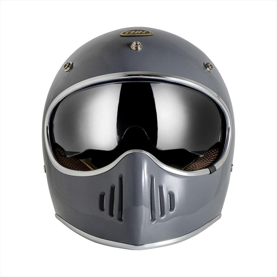 THH 最新モデルTHH TT-03 グレー レトロ フルフェイス ヘルメット