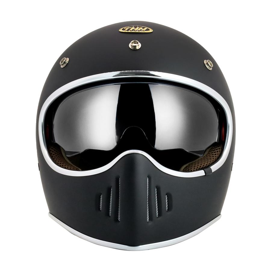 最新モデルTHH TT-03 マットブラック レトロ フルフェイス 最新モデルTHH TT-03 マットブラック レトロ フルフェイス
