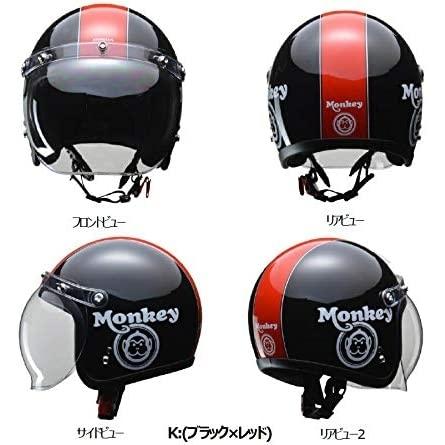 ホンダ HONDA Monkey ヘルメット ブラック×レッド Lサイズ 59-60 ホンダ HONDA Monkey ヘルメット ブラック×レッド Lサイズ 59-60