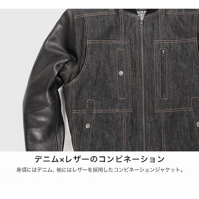 デグナー DEGNER 19WJ-18 レザーデニムコンビジャケット ブラック