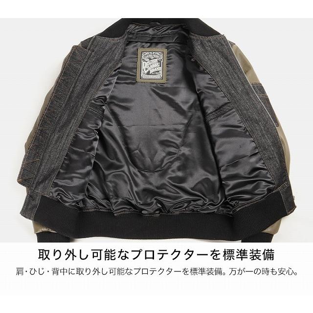 デグナー DEGNER 19WJ-18 レザーデニムコンビジャケット ブラック