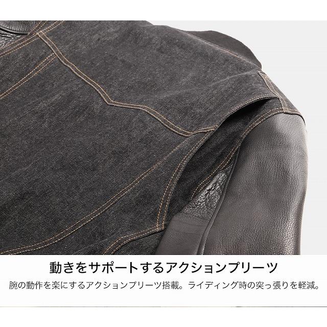 デグナー DEGNER 19WJ-18 レザーデニムコンビジャケット ブラック