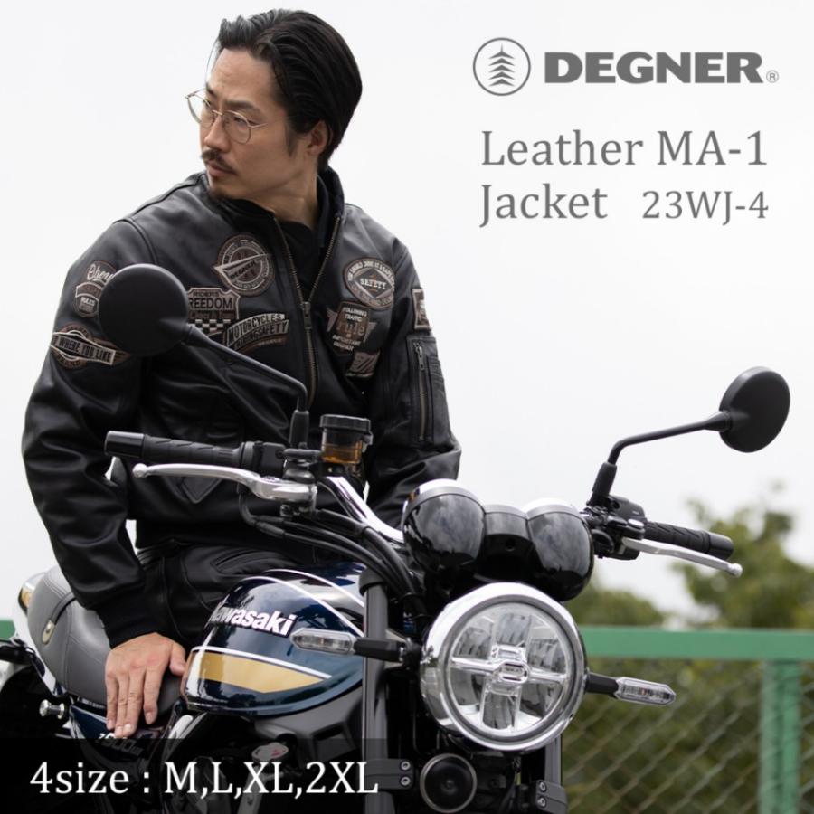 デグナー DEGNER 23WJ-4 シープレザーMA-1ジャケット ブラック : 八百