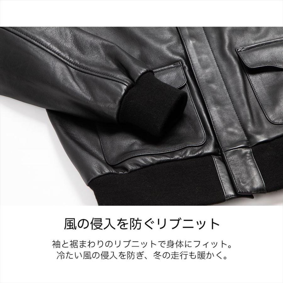 デグナー DEGNER  23WJ-7 レザーA-2ジャケット　ブラック｜teito-shopping｜05