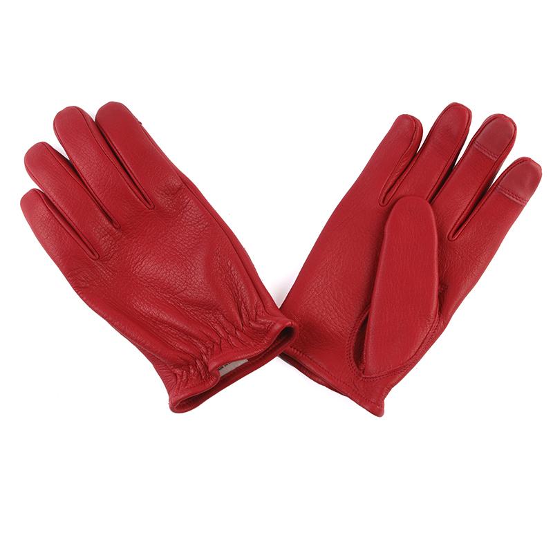 DIN MARKET  4589975582224 GMG-07 DEER SKIN GLOVE 遊撃手商品目録 赤いこと M大きさ グローブ-バイク