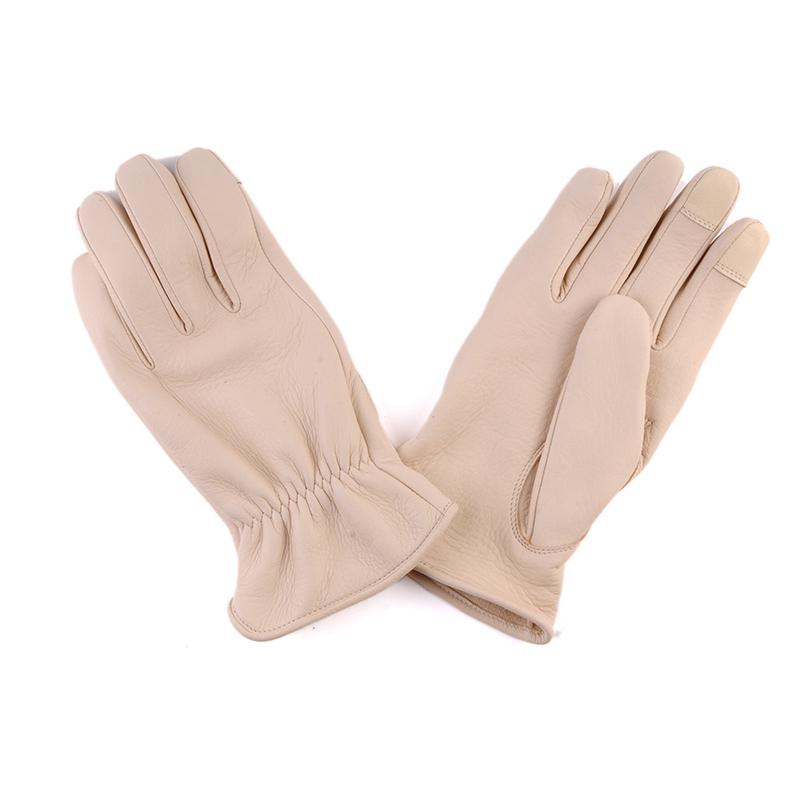 DIN MARKET  4589975582378 GMG-08 DEER SKIN GLOVE レギュラー 象牙色 M大きさ バイクウェア-バイク