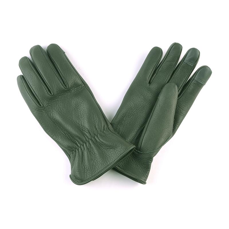 DIN MARKET  4589975582545 GMG-08 DEER SKIN GLOVE レギュラー 緑であること XL大きさ バイクウェア-グローブ