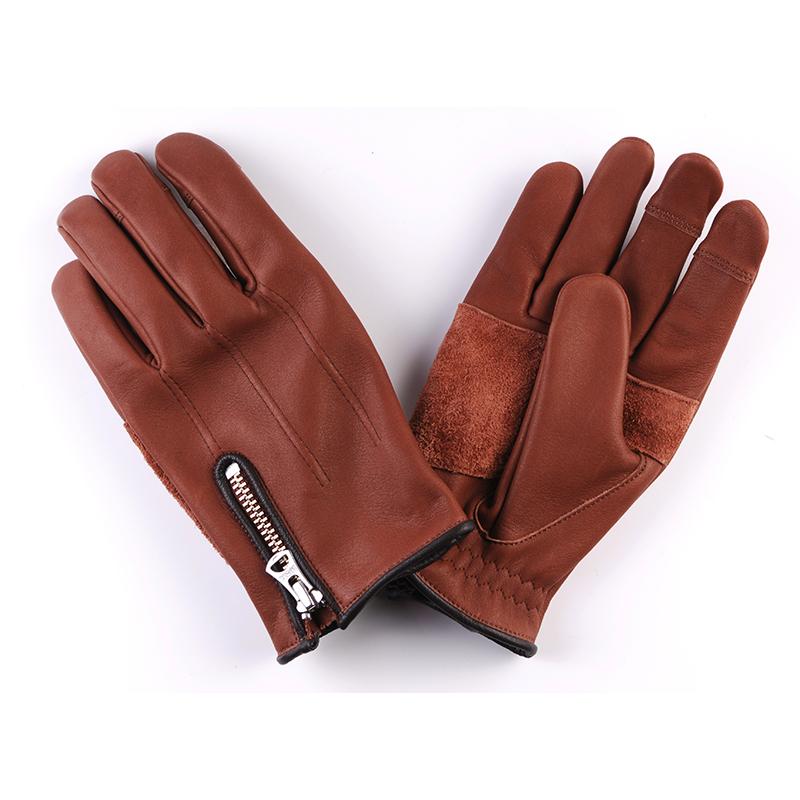 DIN MARKET  4589975582835 GMG-10 COW HIDE GLOVE 赤銅色 XS大きさ 車、バイク、自転車-バイク-グローブ