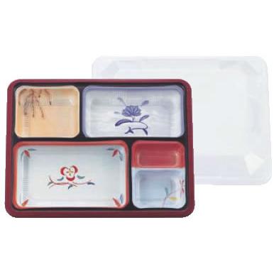 送料無料 TKG  業務用 お弁当容器　お弁当箱 ランチボックス  使い捨て テイクアウト 夢彩ごぜん TSR-90-70 柄付/透明 50セット  R