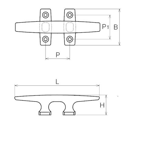 ヤマハ YAMAHA   クリート 180mm  船舶 ボート 係留 Q4X-ASN-AK3-702の画像