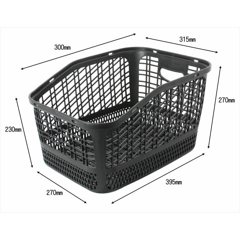専用 サギサカ 4973291489518 48951 樹脂製リヤバスケット 34L ブラック
