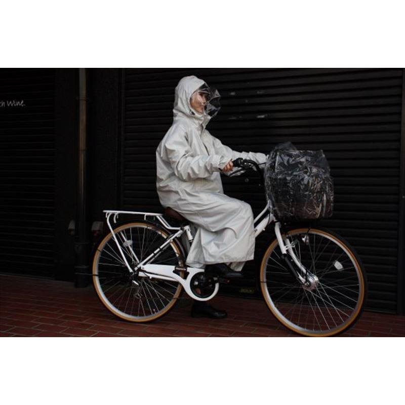 サギサカ  4973291508196 新リュック背負えるレインコート　反射テープ　フリーサイズ　透明フード 自転車用設計｜teito-shopping