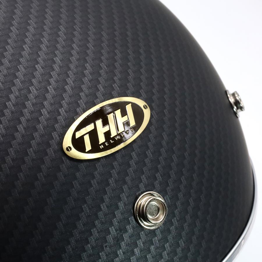 最新モデル THH TT-03　ブラックカーボン　レトロ フルフェイス ヘルメット　バイク ヘルメット シールド おしゃれ アメリカン モンキー｜teito-shopping｜08