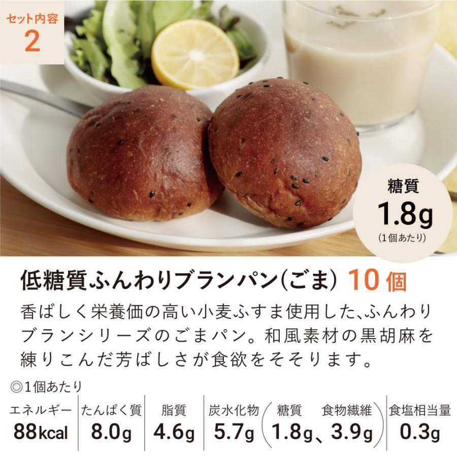 パン 低糖質 ふんわりブランパン お試しセット 4種28個(プレーン10個・ごま10個・くるみ5個・クリームコロネ3個) /低糖質パン 糖質制限 食物繊維 高たんぱく質｜teitoukoubou｜05