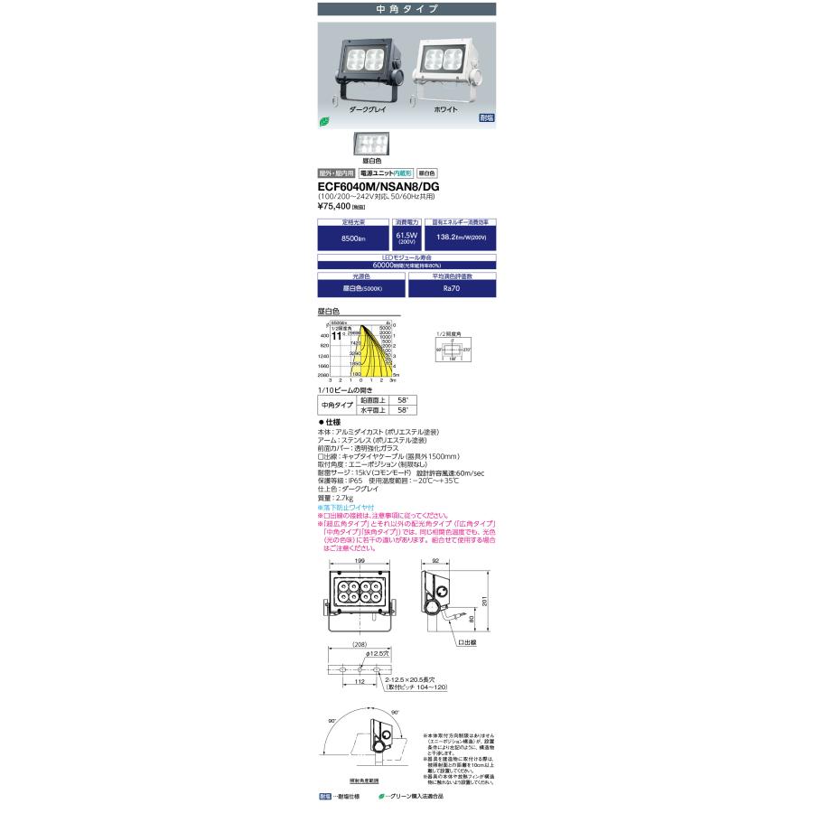 岩崎電気 送料無料 ECF6040M/NSAN8/DG (ECF6040MNSAN8DG 