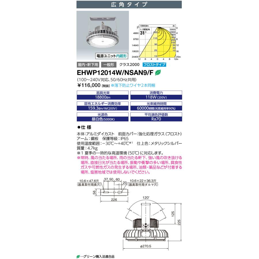 岩崎電気 送料無料 EHWP12014W/NSAN9/F (EHWP12014WNSAN9F
