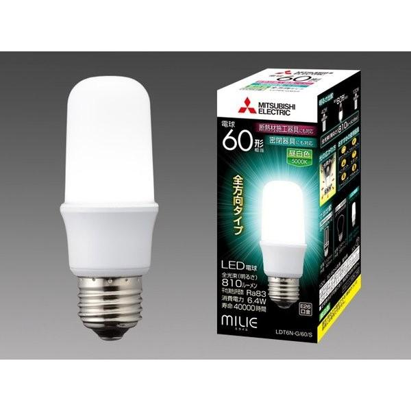 三菱電機 10個入 LDT6N-G/60/S LEDランプ 昼白色 T型 一般電球60形 口金E26 『LDT6NG60S』