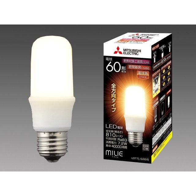 三菱 三菱電機 10個入 LDT7L-G/60/S LEDランプ 電球色 T型 一般電球60 