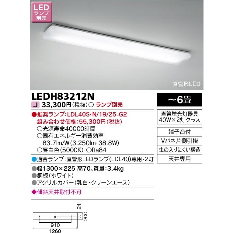 東芝 LEDH83212N LEDキッチンライト ランプ別売 ＬＥＤシーリング