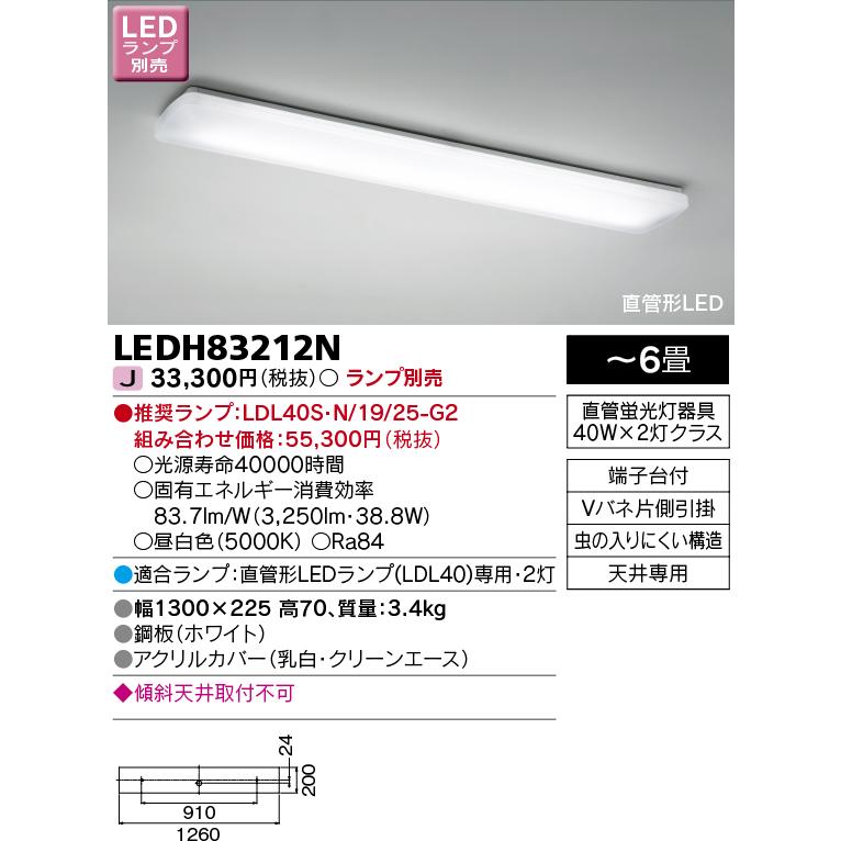 TOSHIBA（東芝） LEDH83212N LEDキッチンライト ランプ別売 LED