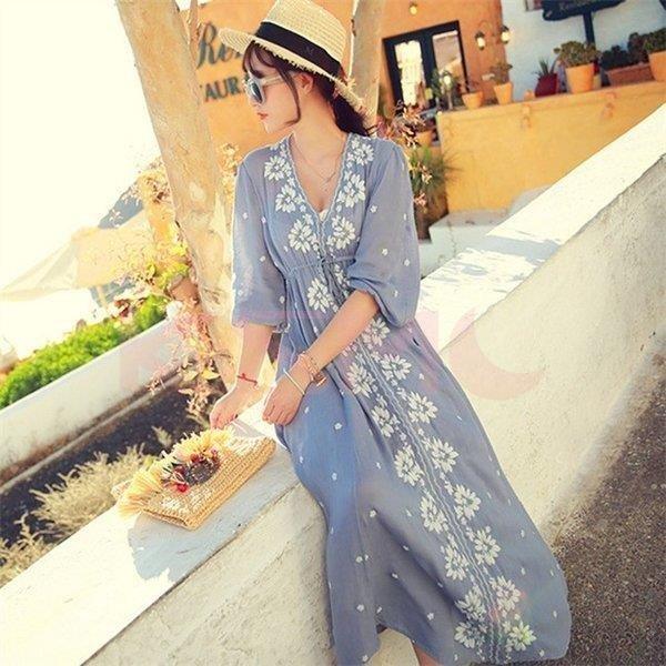 マキシワンピース リネンワンピース Lxq マキシワンピース 長袖 リゾートワンピース 結婚式 レディース レディース ロング ワンピース 刺繍柄 ワンピース Lxq シフォン 特価販売中 リネンワンピース テキチャン 高級特価素材使用ブランドの