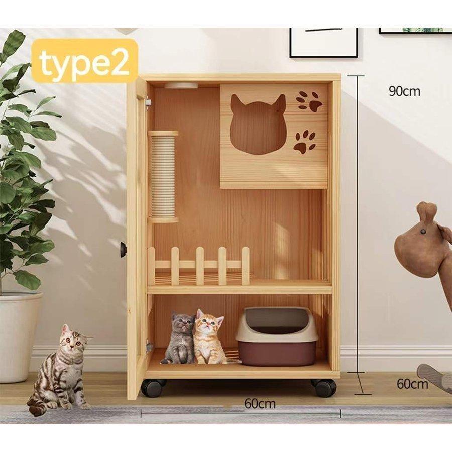 猫 ケージ キャットケージ 3段 木製フレーム 広々 大型 猫ゲージ 高おしゃれ キャットハウス ネコ ハウス 多段 留守番 保護 脱走防止 脱走防止 多頭飼い 脱走防止