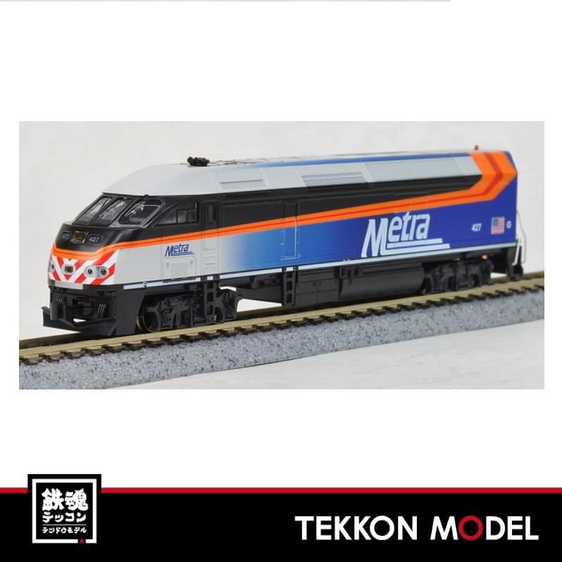 Nゲージ KATO USA 106-8701 MP36PH Chicago METRA (シカゴメトラ), Gallery Bi-Level Commuter Train (銀/黒/青/橙帯) (基本・4両セット) 在庫品｜tekkonmodel