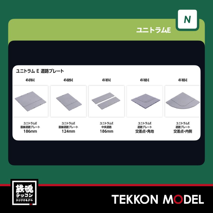 Nゲージ KATO 41010E ユニトラムE 直線道路プレート186mm 2025年7月販売 41010e 鉄魂模型
