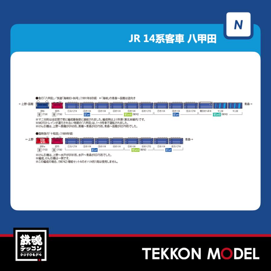 トミックス Nゲージ TOMIX 98742 14系客車（八甲田）増結セットA