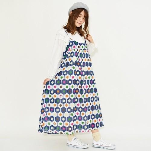 カラフルなハチの巣柄のノースリーブワンピース レディース フリーサイズ 綿100 総柄 ハチ柄 コットン ワンピース ワンピ キャミワンピ メール便送料無料 003 街の小さな雑貨屋さんtekute 通販 Yahoo ショッピング