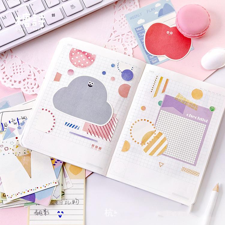 海外文具 心情篭記 デザインペーパー 50枚入 ポップ 可愛い 模様 キャラクター 漫画 素材 コラージュ 幾何学 柄 Ht 雑貨屋 Tekuto 通販 Yahoo ショッピング