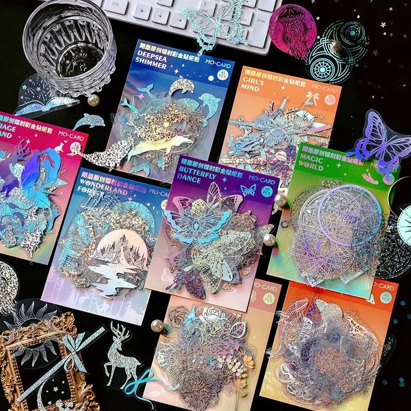 海外文具 キラキラ ホログラムシール 45枚入 幻想 Pet コラージュ シール アンティーク ユニコーン 蝶 鯨 リボン 宇宙 装飾 魔法 Mmj4 02 05 雑貨屋 Tekuto 通販 Yahoo ショッピング