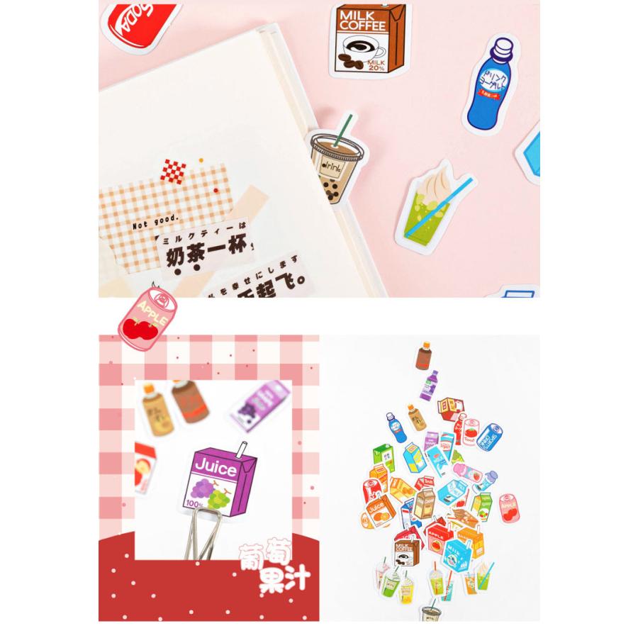 海外文具 半糖冷飲店 飲み物シール 45枚入 不透明 可愛い コラージュ シール 手帳 ジュース 紙パック 缶 元気カラー Mmk04d067 雑貨屋 Tekuto 通販 Yahoo ショッピング