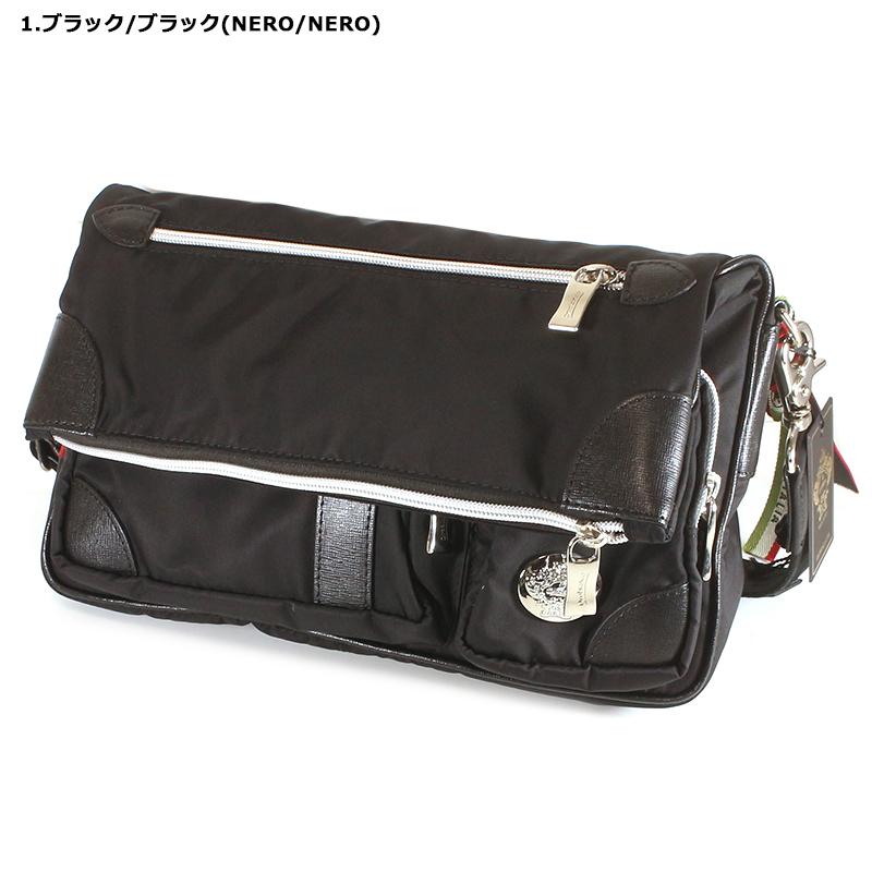 オロビアンコ ショルダーバッグ Orobianco CAMELOT メンズ ユニセックス 斜め掛け 2WAY クラッチバッグ 革 ブランド リモンタナイロン/レザー ブラック/ネイビーの画像