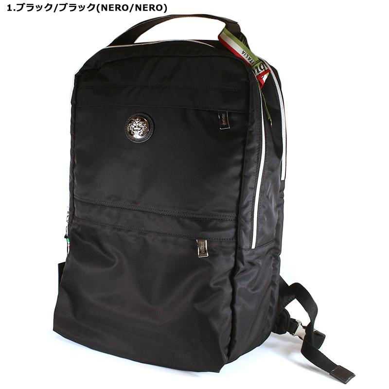 オロビアンコ バックパック Orobianco PUNTUALE メンズ リュックサック  ユニセックス 斜め掛け 2WAY 革 ブランド リモンタナイロン/レザー ブラック/ネイビーの画像