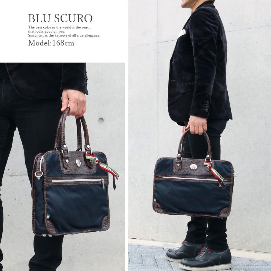 Orobianco ネイビー レザービジネスバッグ オロビアンコ 2wayバッグ ナイロンレザー トートーバッグ ネイビー PC