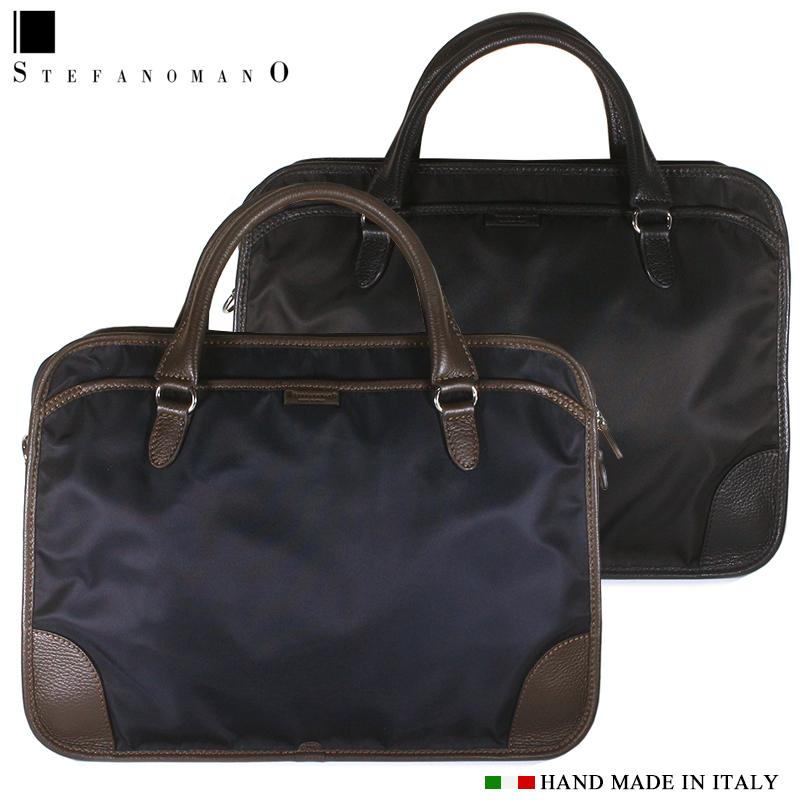 STEFANOMANO ネイビー ビジネスバッグ STEFANOMANO stefanomano