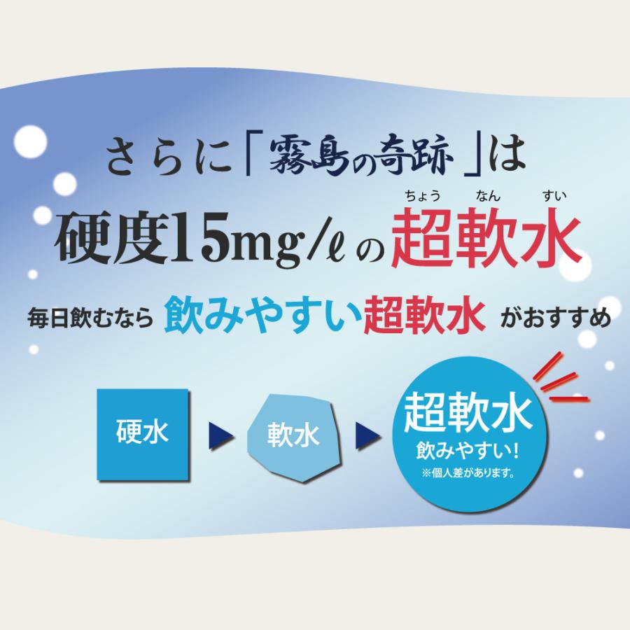 シリカ水 温泉水 超 軟水 ナチュラルミネラルウォーター 送料無料 霧島の奇跡 2L×6本｜telacoya｜02