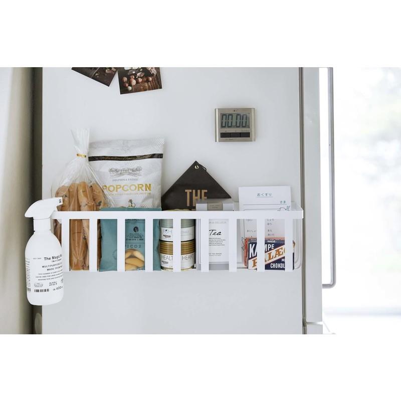 Tower タワー 冷蔵庫横マグネットワイド収納バスケット ホワイト 定番スタイル 4246 キッチン 山崎実業 ボックス Yamazaki 5r2 調味料