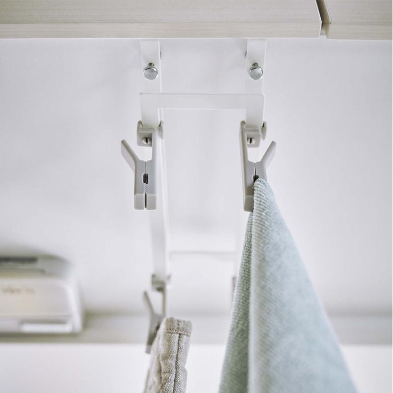 戸棚下回転式クリップ プレート 4連 ホワイト キッチン 台所 吊り下げ 収納 YAMAZAKI (山崎実業) 05485-5R2★ | Plate(山崎実業) | 11