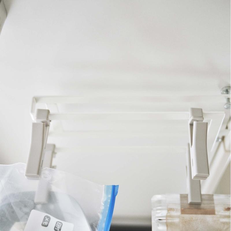 戸棚下回転式クリップ プレート 4連 ホワイト キッチン 台所 吊り下げ 収納 YAMAZAKI (山崎実業) 05485-5R2★ | Plate(山崎実業) | 09