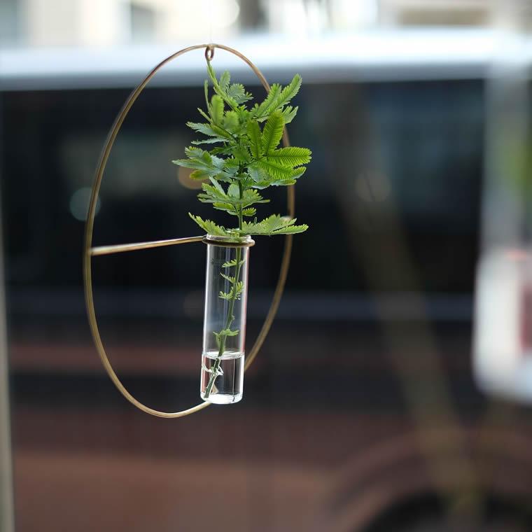 一輪挿し PIKE wall brass vase ROUND ピケ ウォールブラスベース ラウンド 壁掛け 真鍮 ガラス 試験管 ウエストビレッジトーキョー 4589824364704★ | WEST VILLAGE TOKYO | 02
